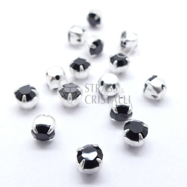 Perline Strass Montee 5mm Nero