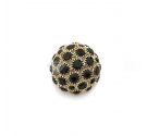 MEZZA SFERA ORO CON STRASS NERO